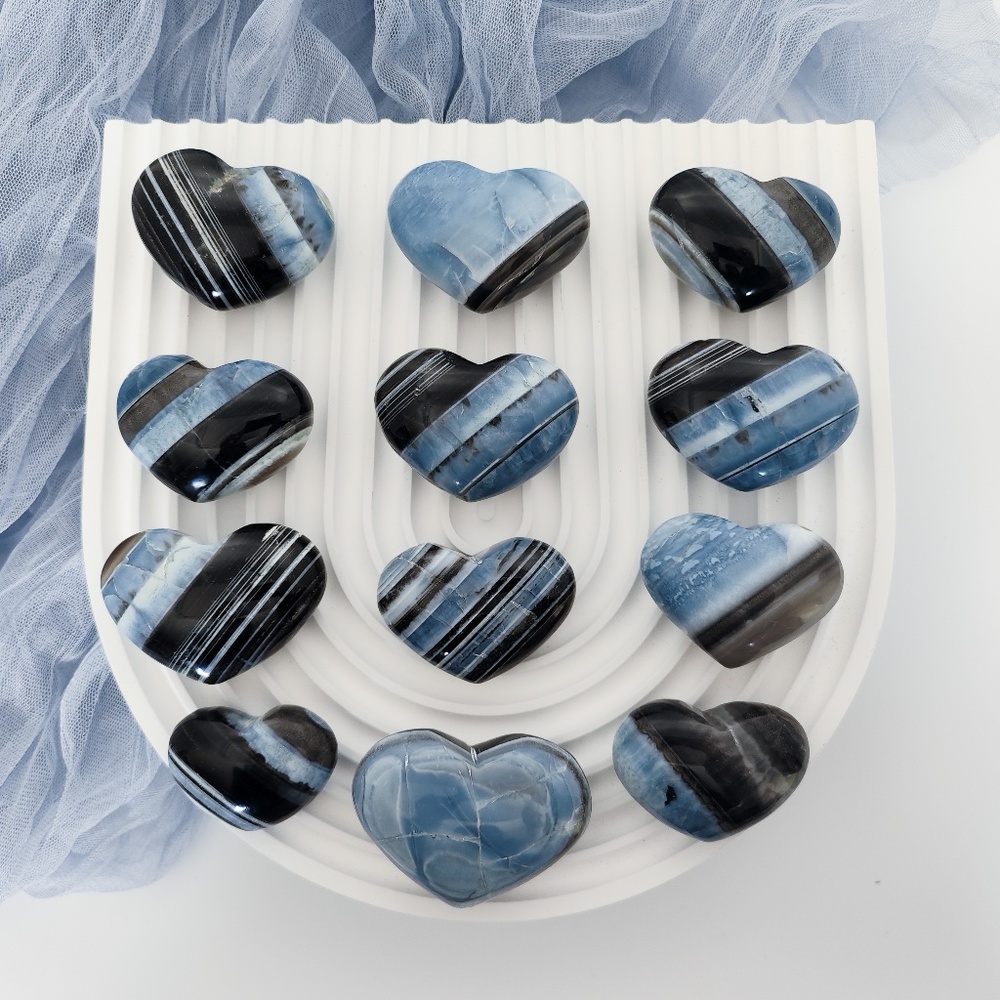 Owyhee Opal Blue Opal Heart Crystal Carving